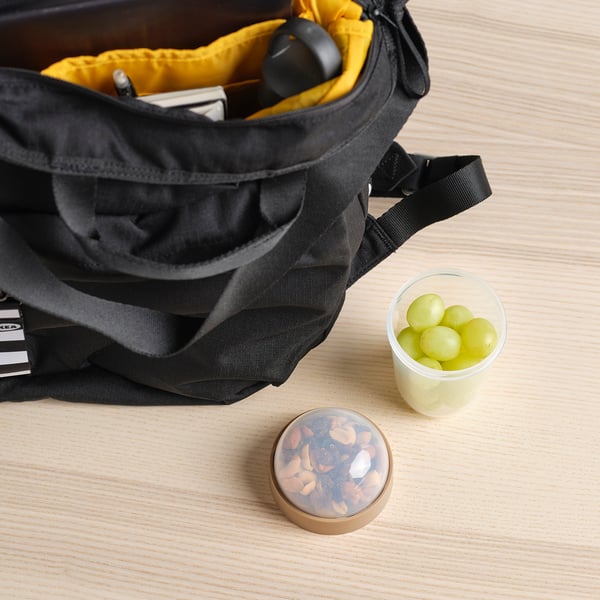 SPLITTERNY snack container, transparent/light grey-brown, 300 ml