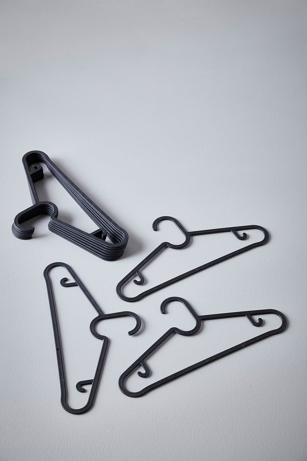 SPRUTTIG hanger, black, 39 cm, 10 pack
