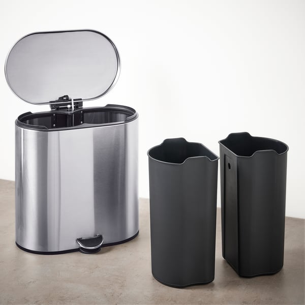 STABBEN - STABBEN Pedal bin, stainless steel, 20 l