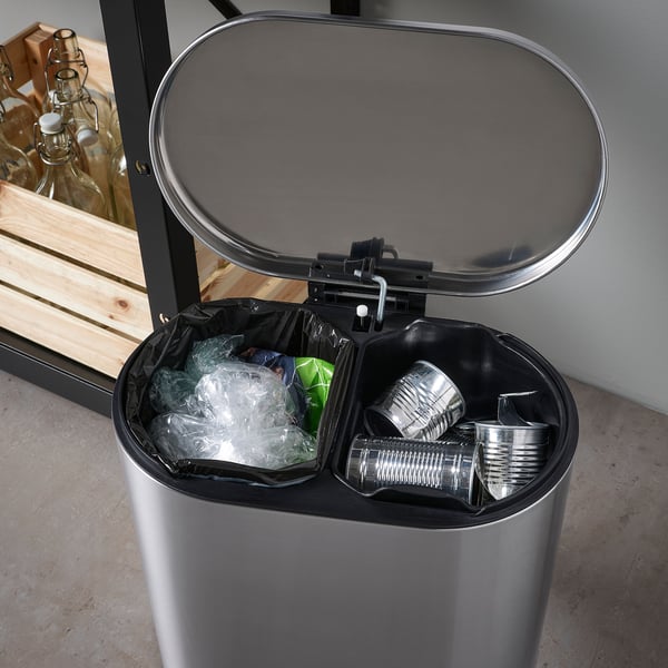 STABBEN pedal bin, stainless steel, 20 l
