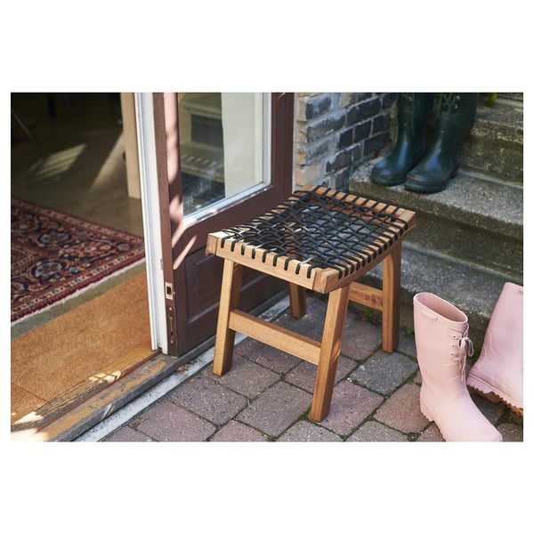 STACKHOLMEN stool, outdoor, light brown stained, 48x35x43 cm