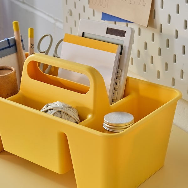 STACKSTOD - Desk organiser, yellow, 32x18x16 cm