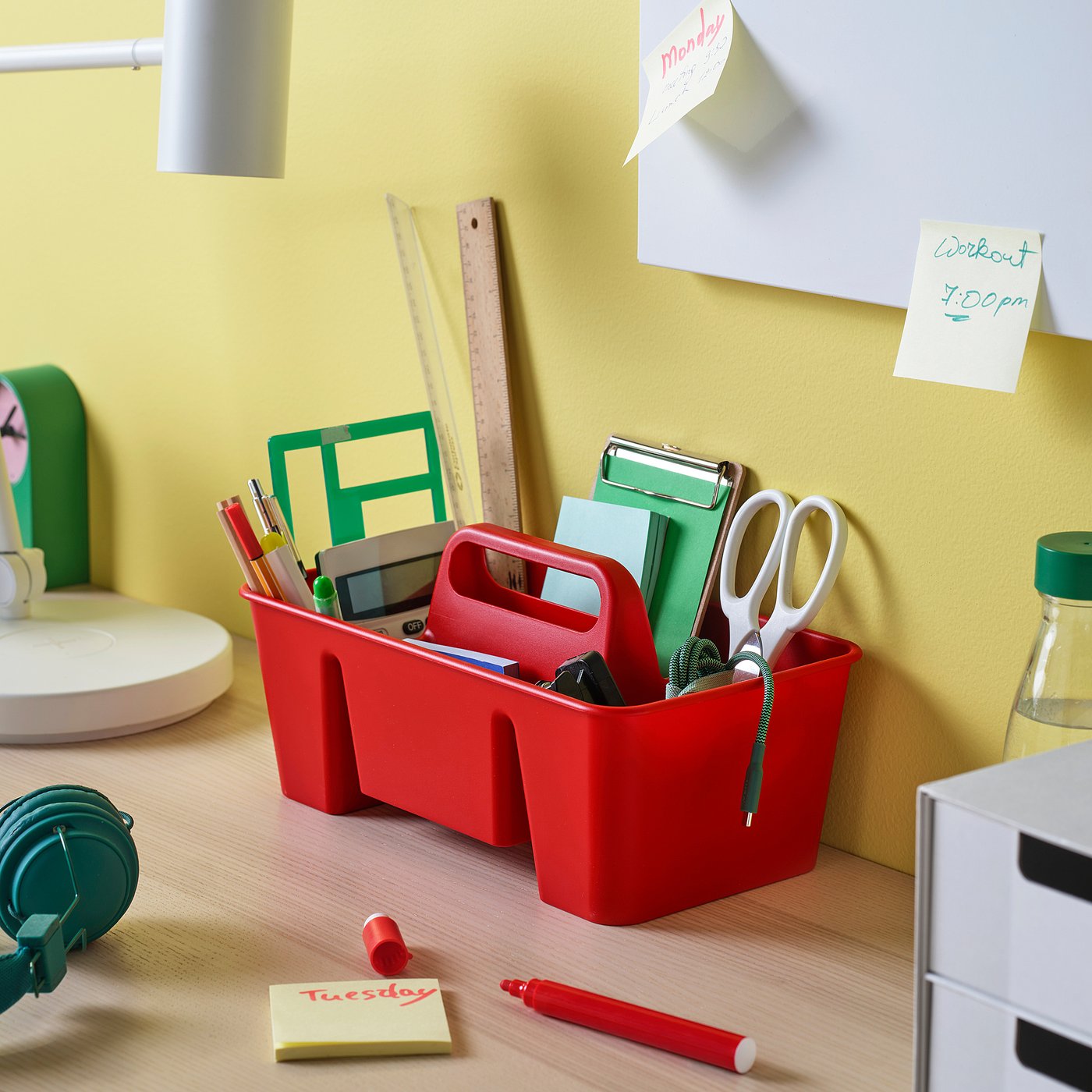STACKSTOD desk organiser, red, 32x18x16 cm