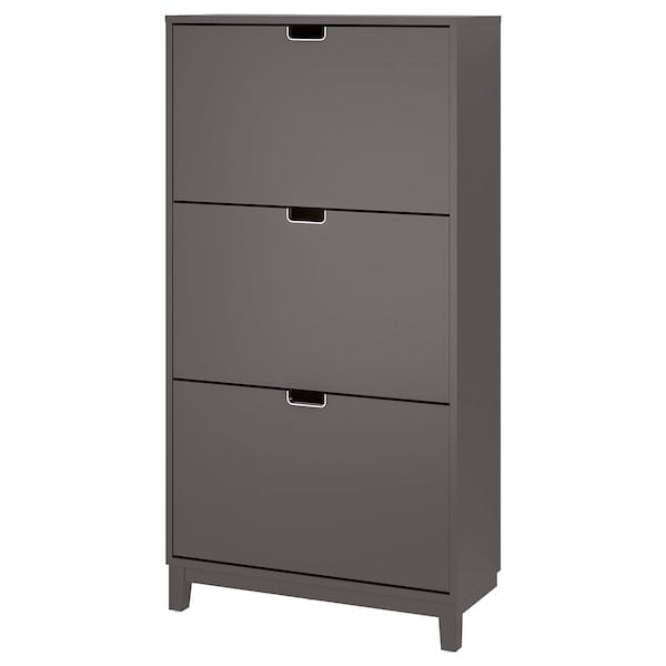 Ikea STÄLL - Shoe cabinet with 3 compartments, dark grey, 79x29x148 cm