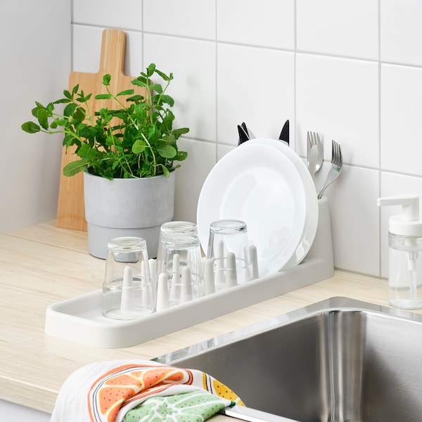 STÄMLING - Dish drainer, off-white, 48 cm