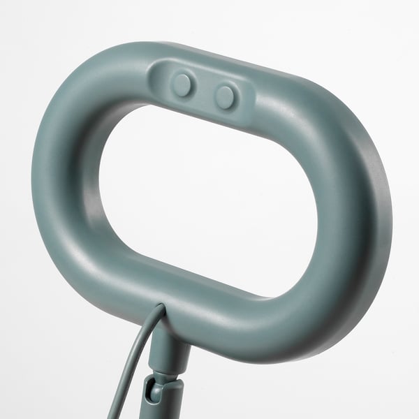 STÄNKREGN LED ring lamp, dimmable/turquoise, 12x19 cm