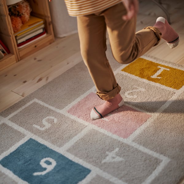 STÄPPSPARV rug, beige, 100x160 cm