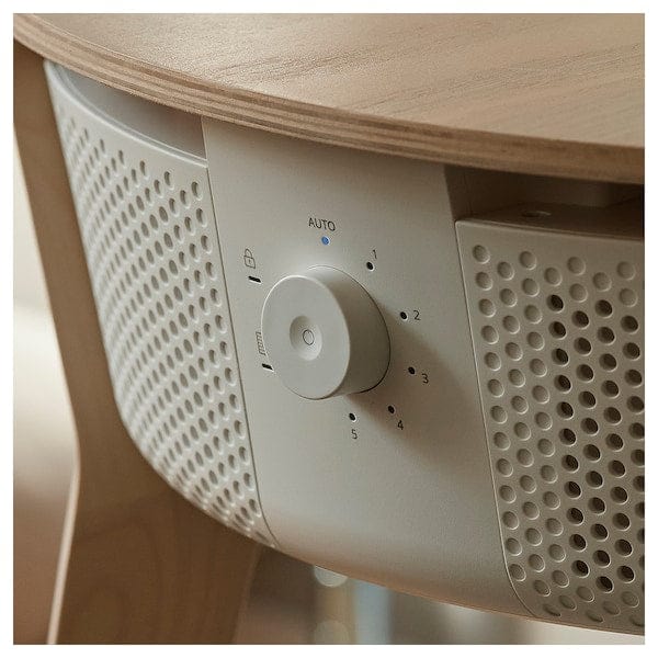 Ikea STARKVIND Table with air purifier - oak veneer/mordant/white ,