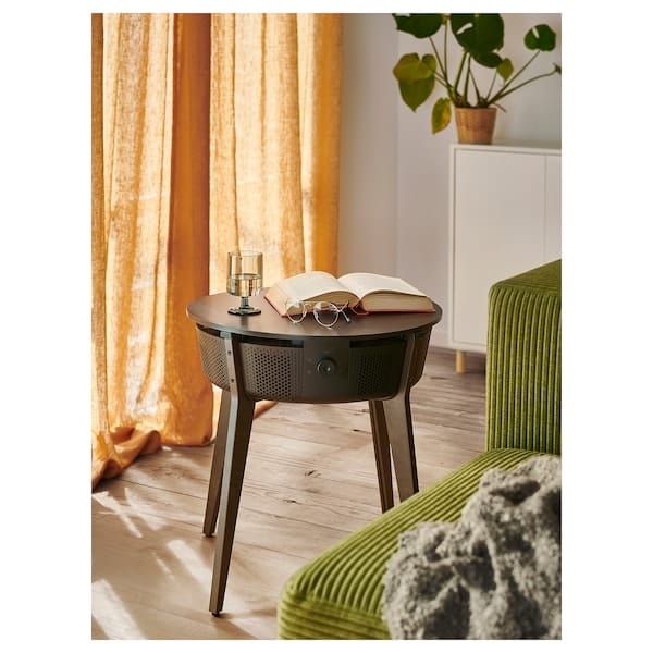 Ikea STARKVIND Table with air purifier - oak veneer/mordant/dark brown ,