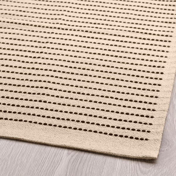 STARREKLINTE - Carpet, flatweave, natural/black,80x150 cm