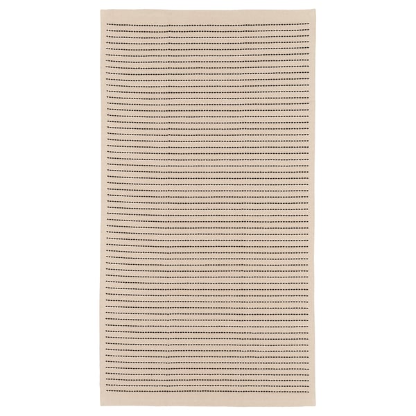 STARREKLINTE - Carpet, flatweave, natural/black,80x150 cm