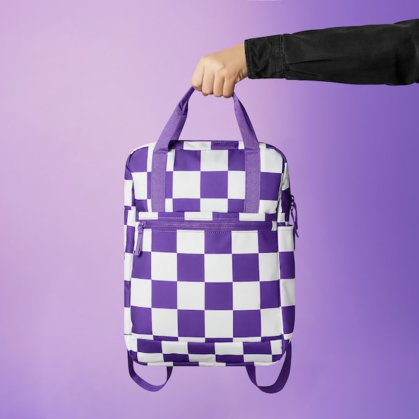 STARTTID - Backpack, white/bright lilac, 27x9x38 cmx12 l