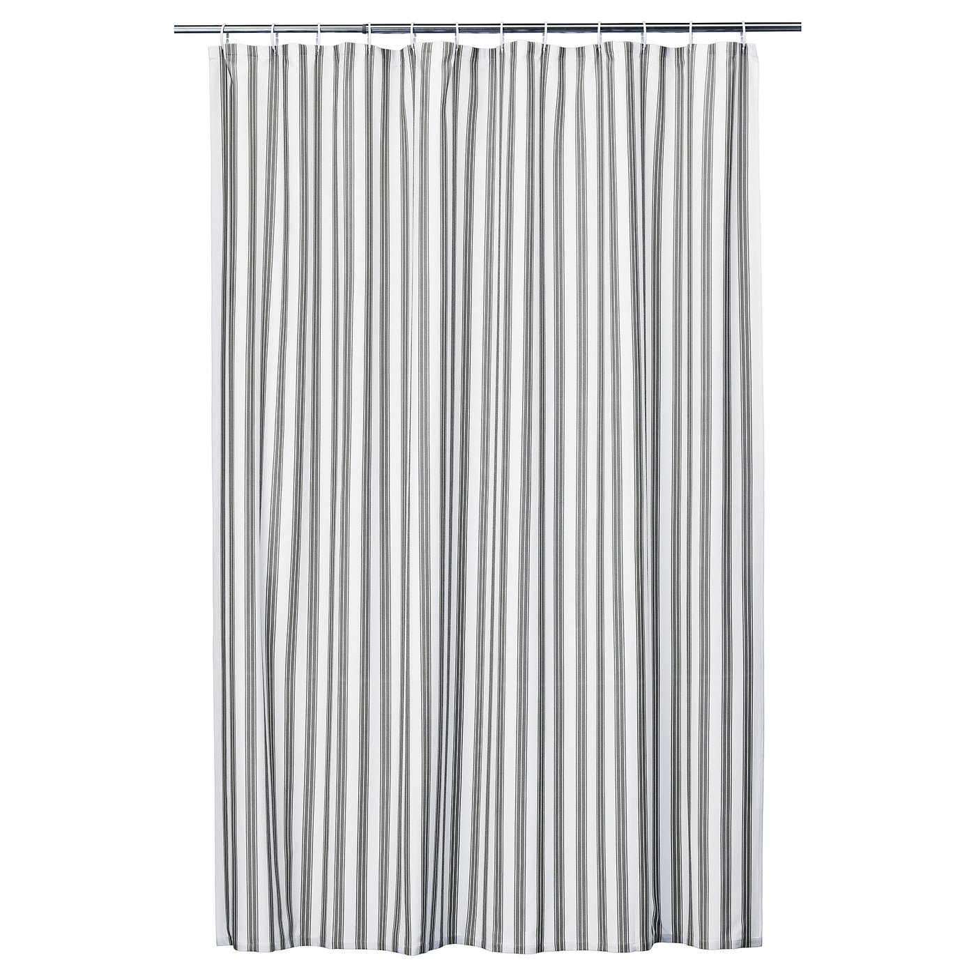 STAVBJÖRNBÄR shower curtain, black/white, 180x200 cm