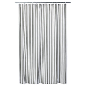 STAVBJÖRNBÄR shower curtain, black/white, 180x200 cm