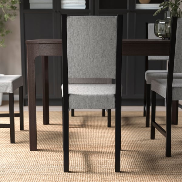 STEFAN chair, brown-black/Knisa grey/beige, 42x90x49 cm