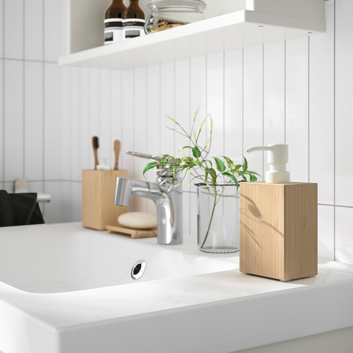 STEGESUND soap dispenser, light bamboo