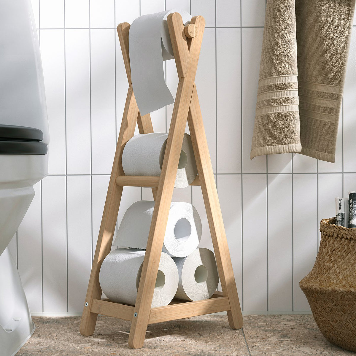 STEGESUND toilet roll stand, light bamboo