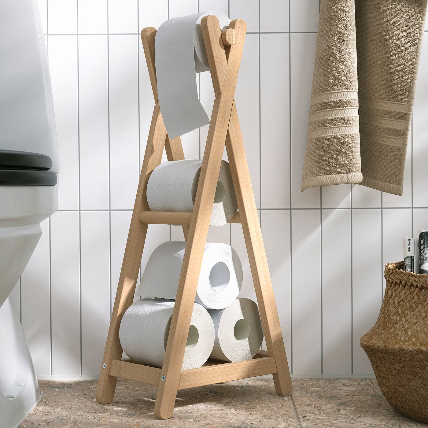 STEGESUND toilet roll stand, light bamboo