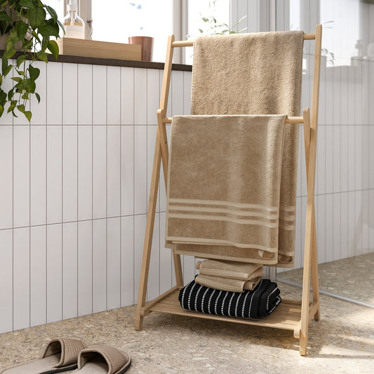STEGESUND towel stand, light bamboo, 32x91 cm