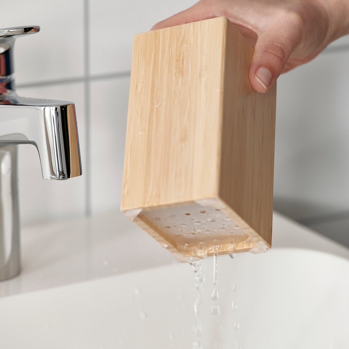 STEGESUND toothbrush holder, light bamboo, 8x6 cm
