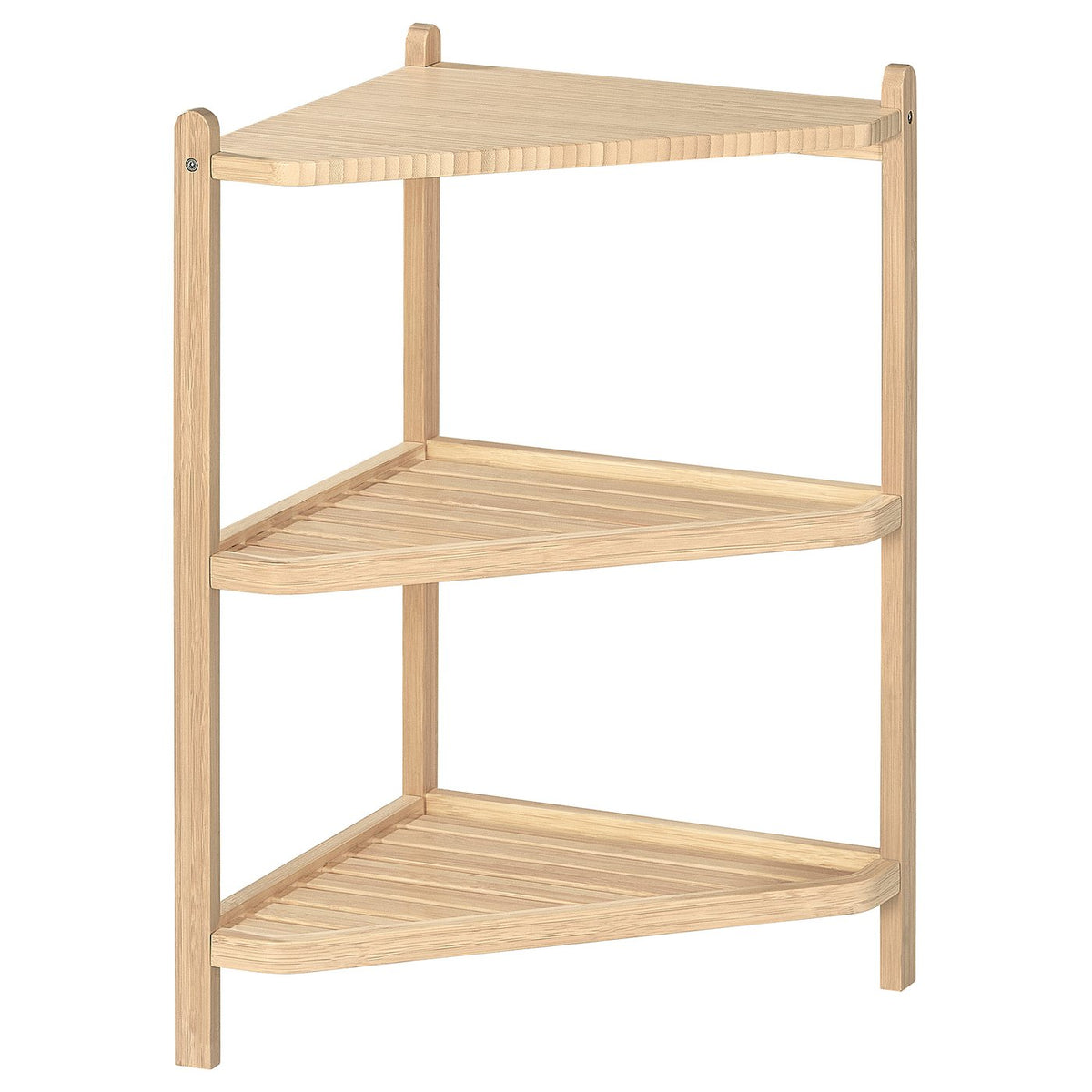 STEGESUND corner shelf, light bamboo, 34x34x60 cm