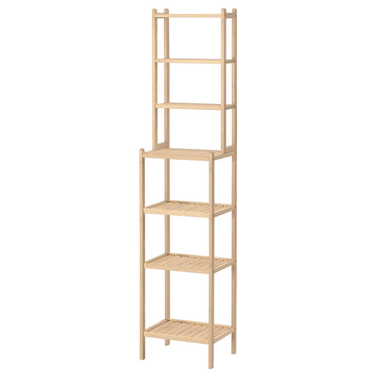 STEGESUND shelf unit, light bamboo, 36x28x162 cm