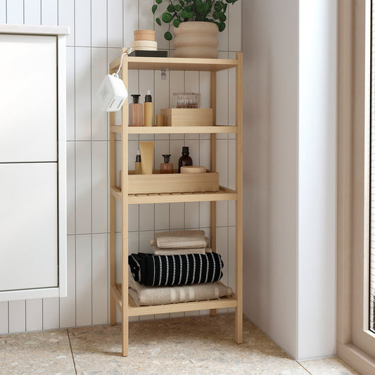STEGESUND shelf unit, light bamboo, 36x28x87 cm