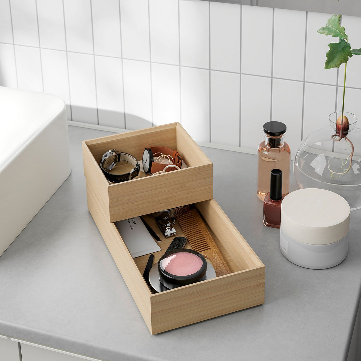STEGESUND box set of 2, light bamboo