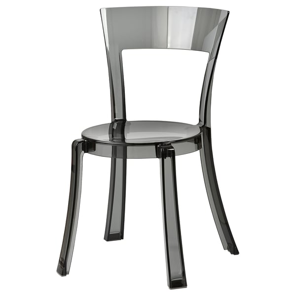 STEIN chair, transparent grey, 47x82x54 cm