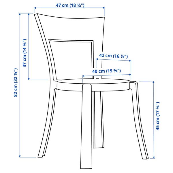 STEIN chair, transparent grey, 40x82x54 cm