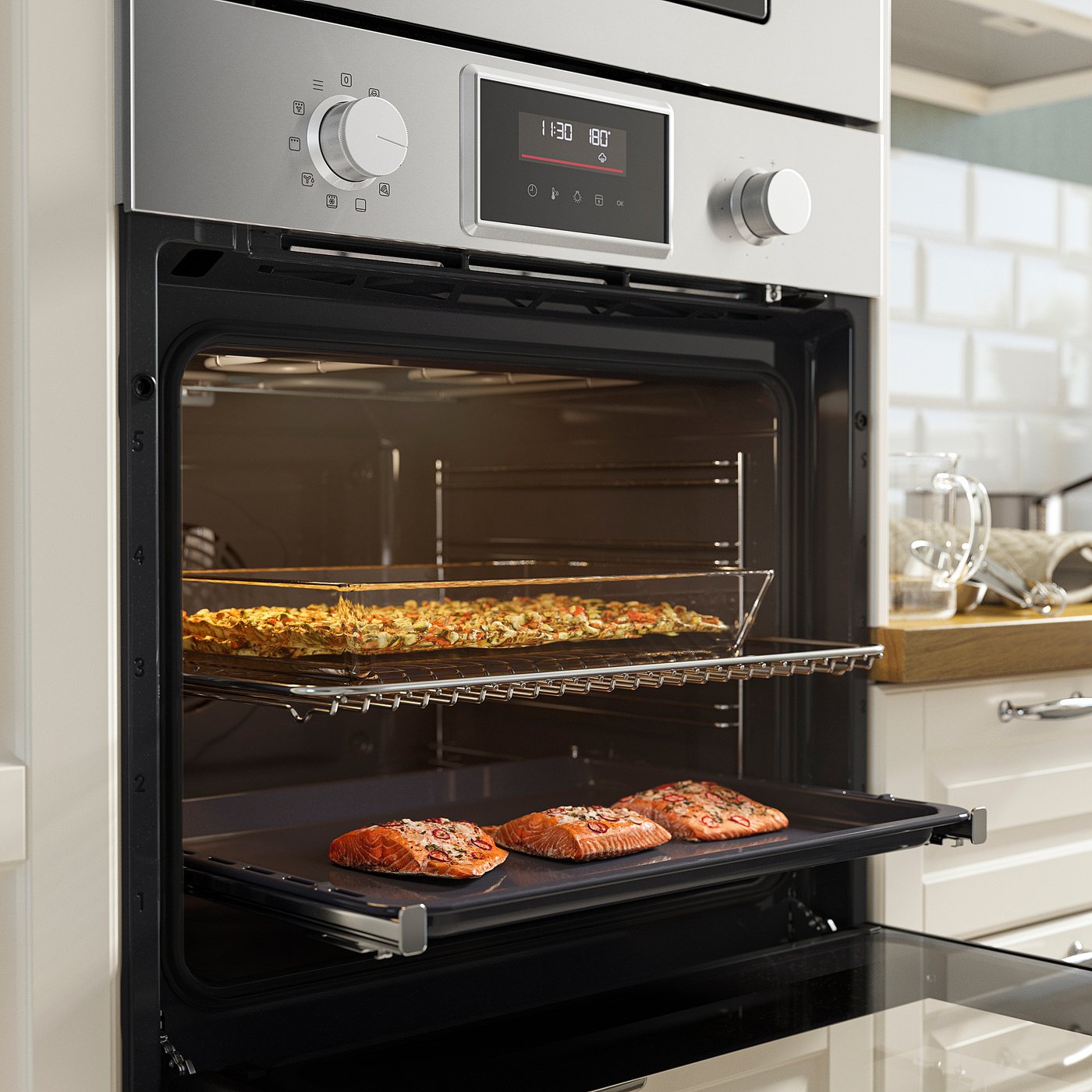 STENABY true fan oven, added steam function bake function/stainless steel colour IKEA 500, 1560 mmx594 mm cm
