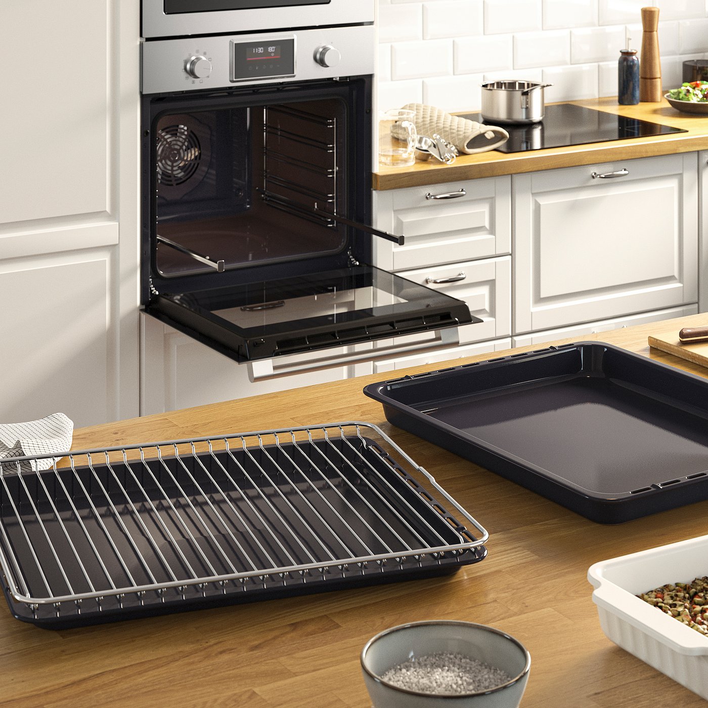 STENABY true fan oven, added steam function bake function/stainless steel colour IKEA 500, 1560 mmx594 mm cm