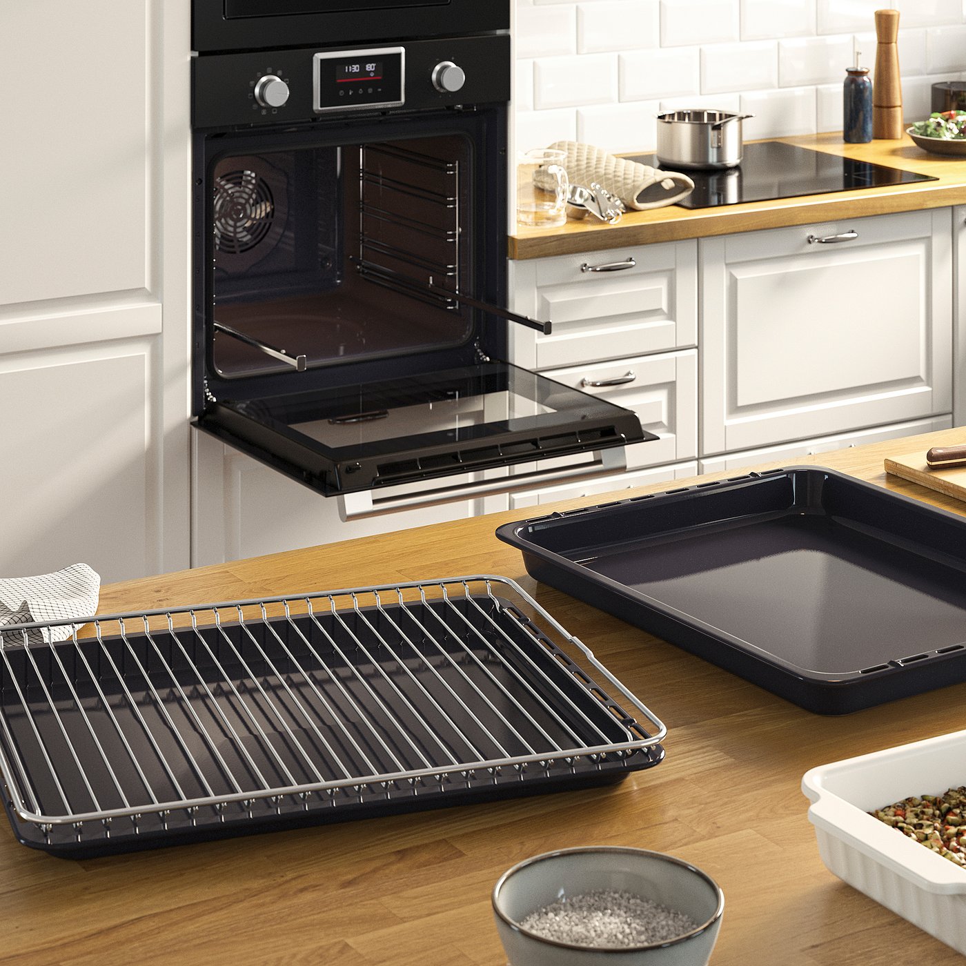STENABY true fan oven, added steam function bake function/black IKEA 500, 594 mmx589 mmx569 mm cm