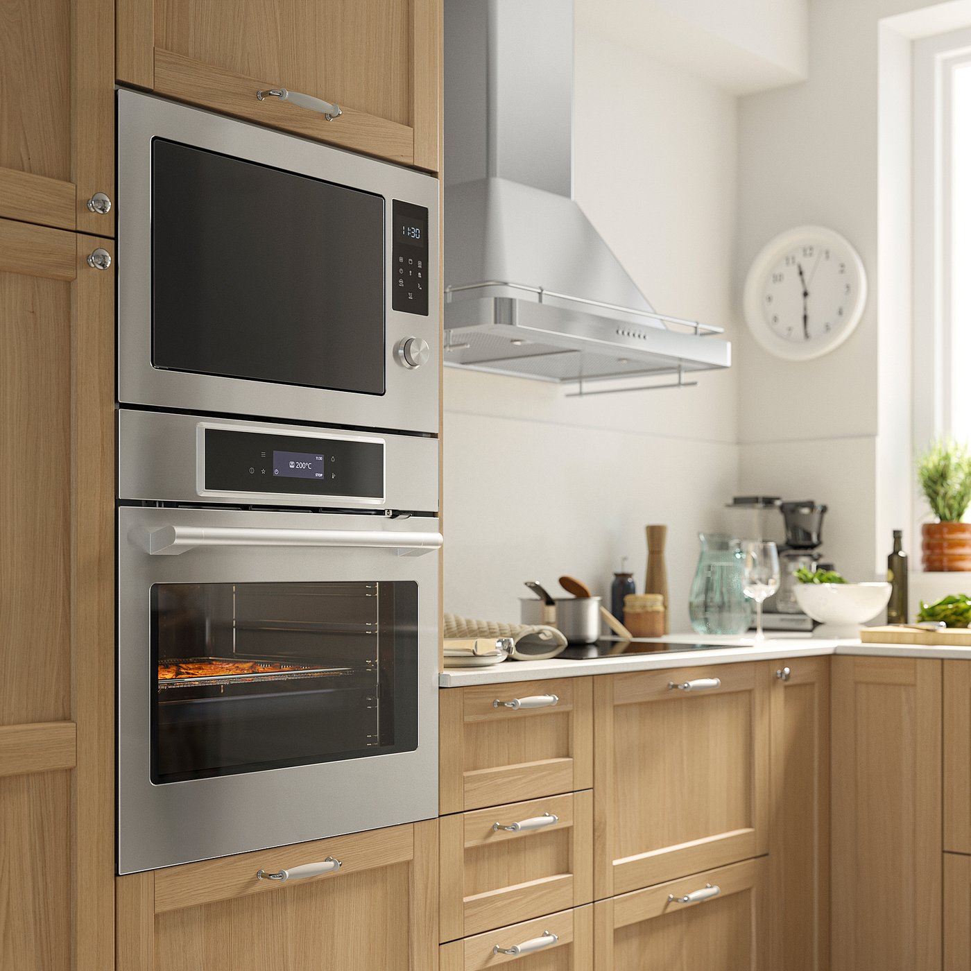 STENABY true fan oven, air fry function pyrolytic/stainless steel colour IKEA 700, 1560 mmx594 mm cm