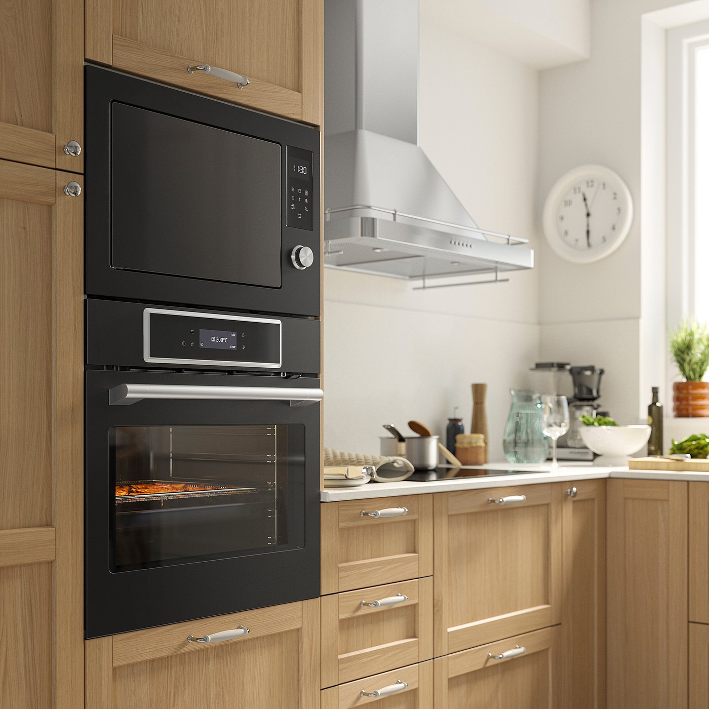 STENABY true fan oven, air fry function pyrolytic/black IKEA 700, 1560 mmx594 mm cm