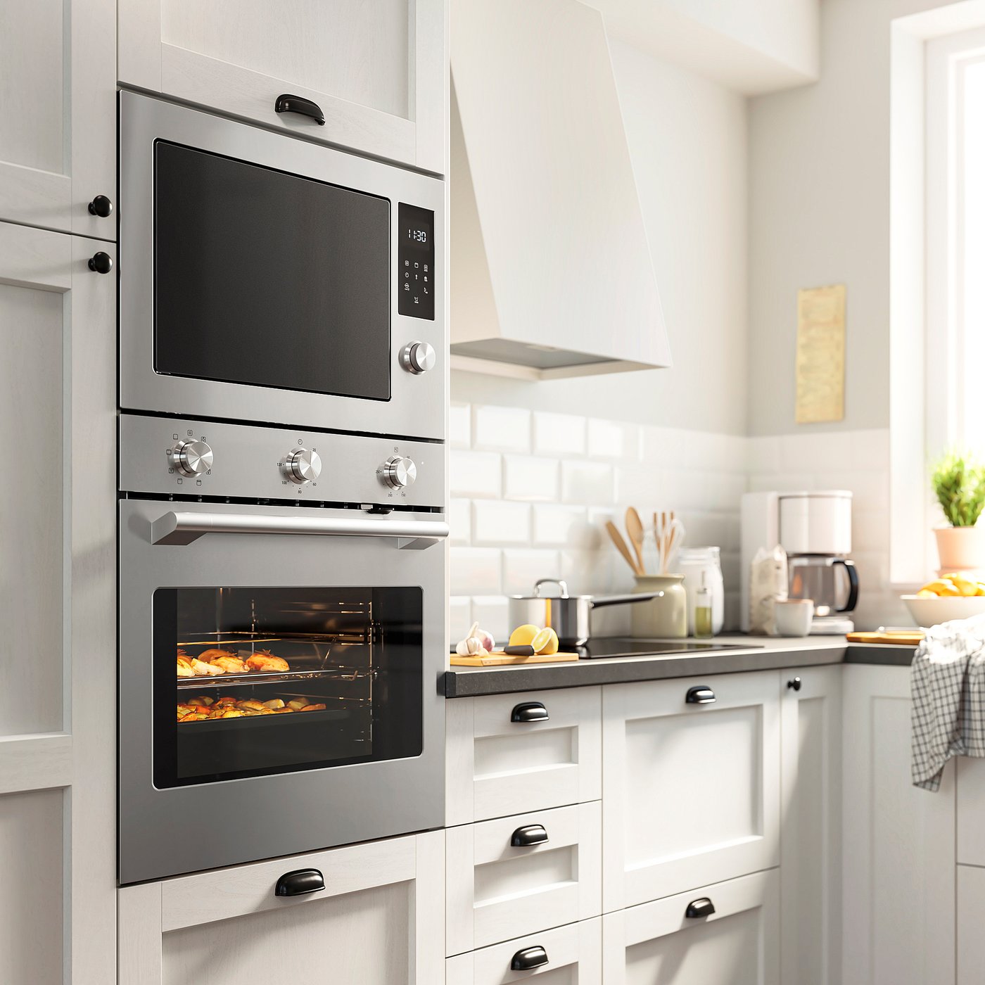 STENABY fan oven, Grill function stainless steel colour/IKEA 300, 100.0x59.5 cm