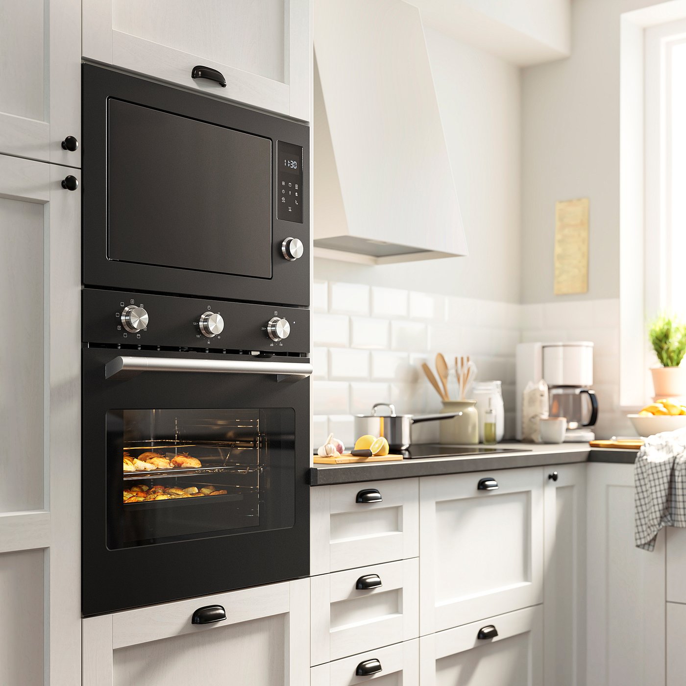 STENABY fan oven, Grill function black/IKEA 300, 59.5x59.0x54.6 cm