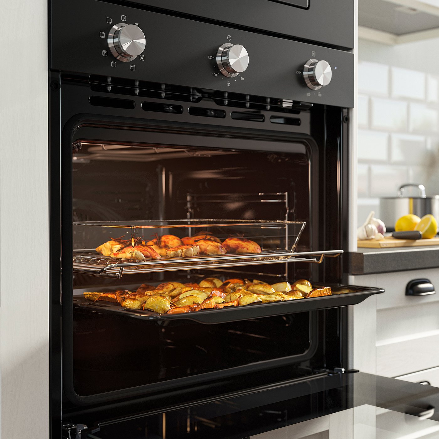 STENABY fan oven, Grill function black/IKEA 300, 59.5x59.0x54.6 cm