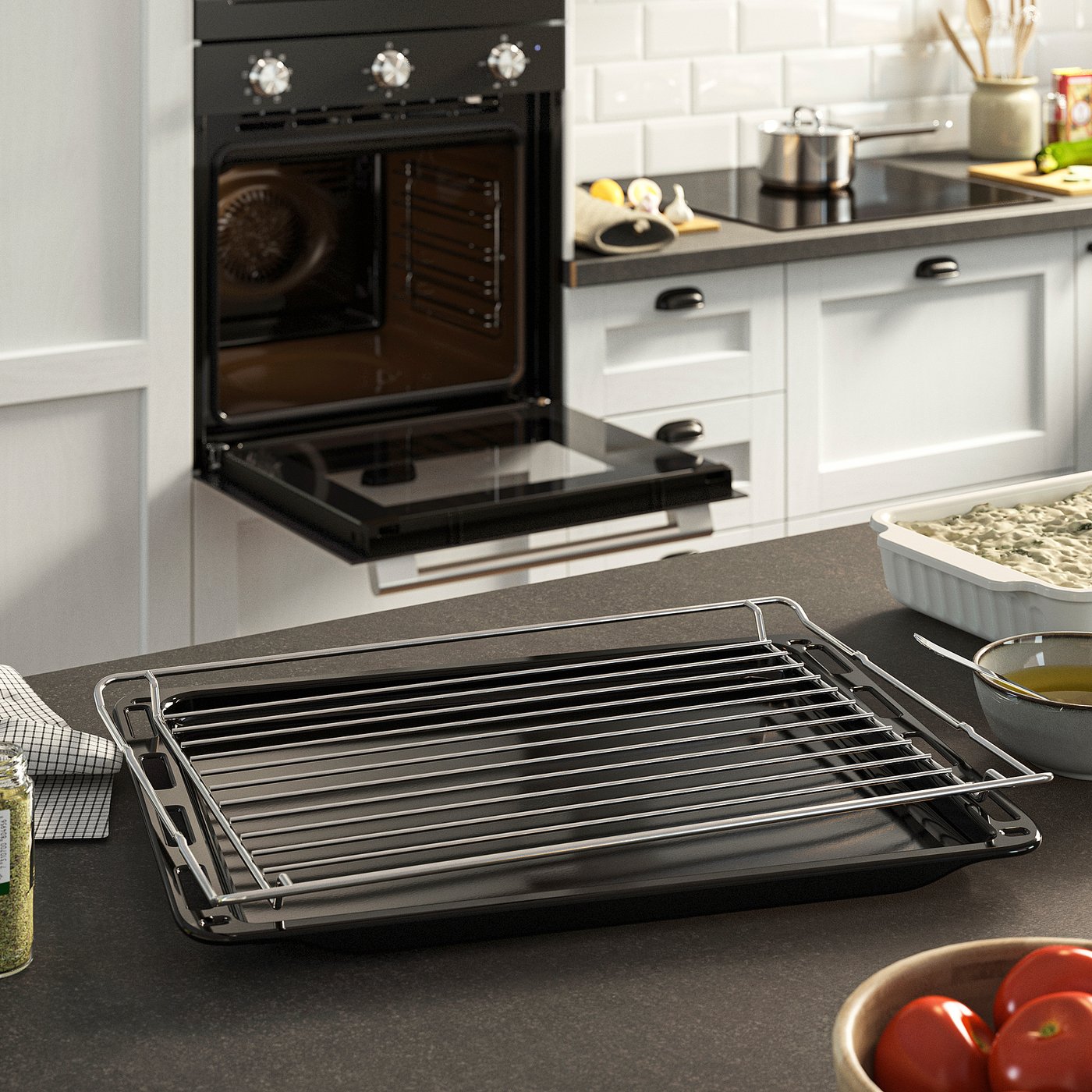 STENABY fan oven, Grill function black/IKEA 300, 59.5x59.0x54.6 cm