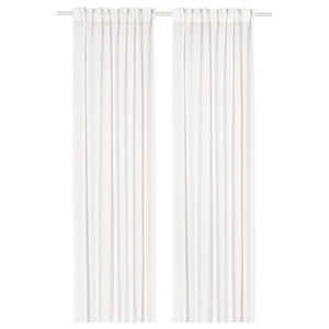 STENFRÖ sheer curtains, 1 pair, white/with heading tape, 145x300 cm