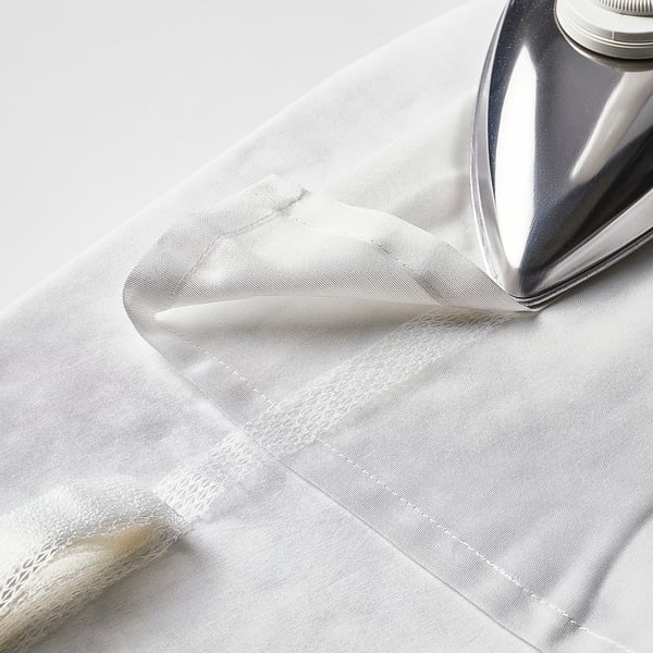 STENFRÖ thin curtain, 2 sheets, white/with curtain ribbon, 145x300 cm
