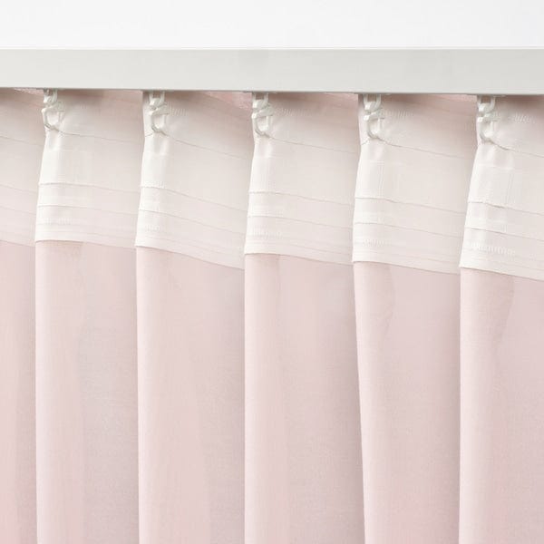 Ikea STENFRÖ - Thin curtain, 2 sheets, with curling ribbon/pink,145x300 cm