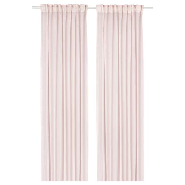 Ikea STENFRÖ - Thin curtain, 2 sheets, with curling ribbon/pink,145x300 cm