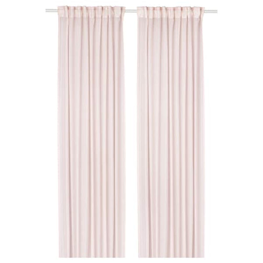 STENFRÖ - Thin curtain, 2 sheets, with curling ribbon/pink,145x300 cm