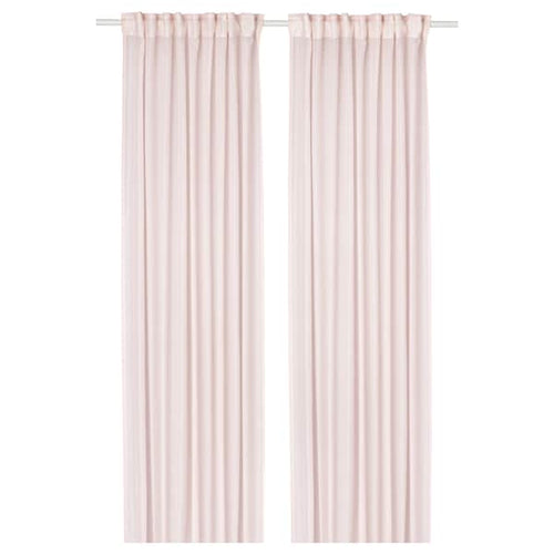 STENFRÖ - Thin curtain, 2 sheets, with curling ribbon/pink,145x300 cm