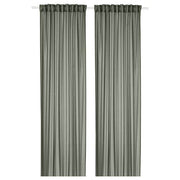 Ikea STENFRÖ - Thin curtain, 2 sheets, with curling ribbon/green,145x300 cm