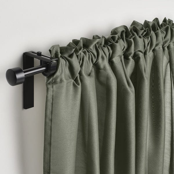 Ikea STENFRÖ - Thin curtain, 2 sheets, with curling ribbon/green,145x300 cm