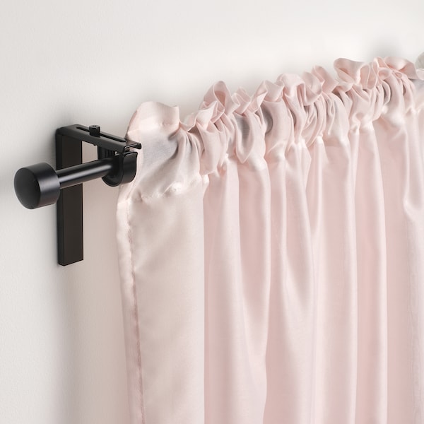 STENFRÖ - Thin curtain, 2 sheets, with curling ribbon/pink,145x300 cm