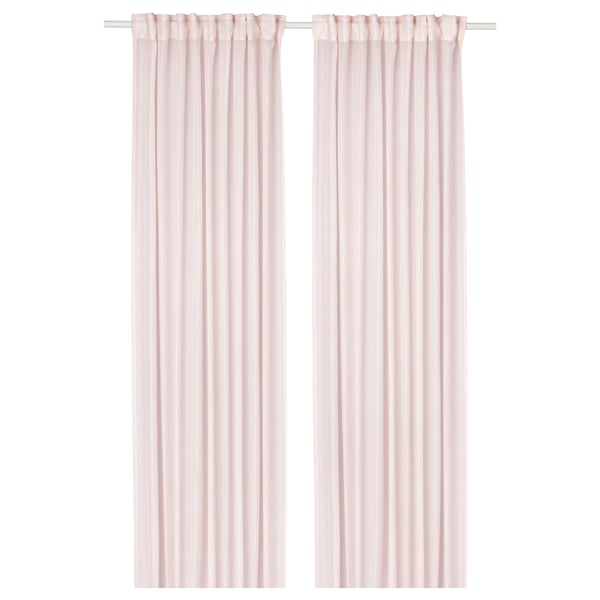 STENFRÖ sheer curtains, 1 pair, pink/with heading tape, 145x300 cm