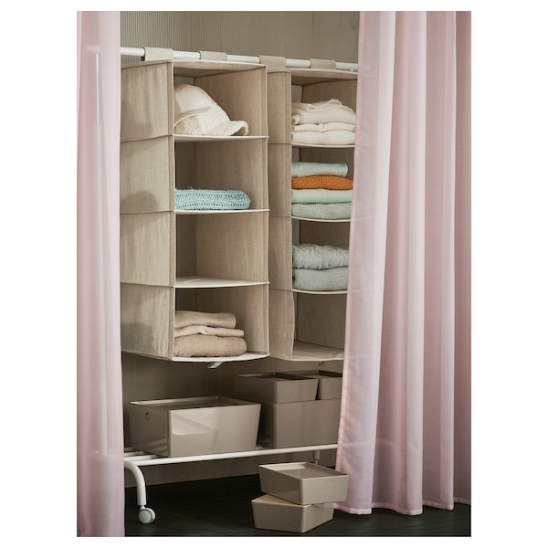 STENFRÖ - Thin curtain, 2 sheets, with curling ribbon/pink,145x300 cm